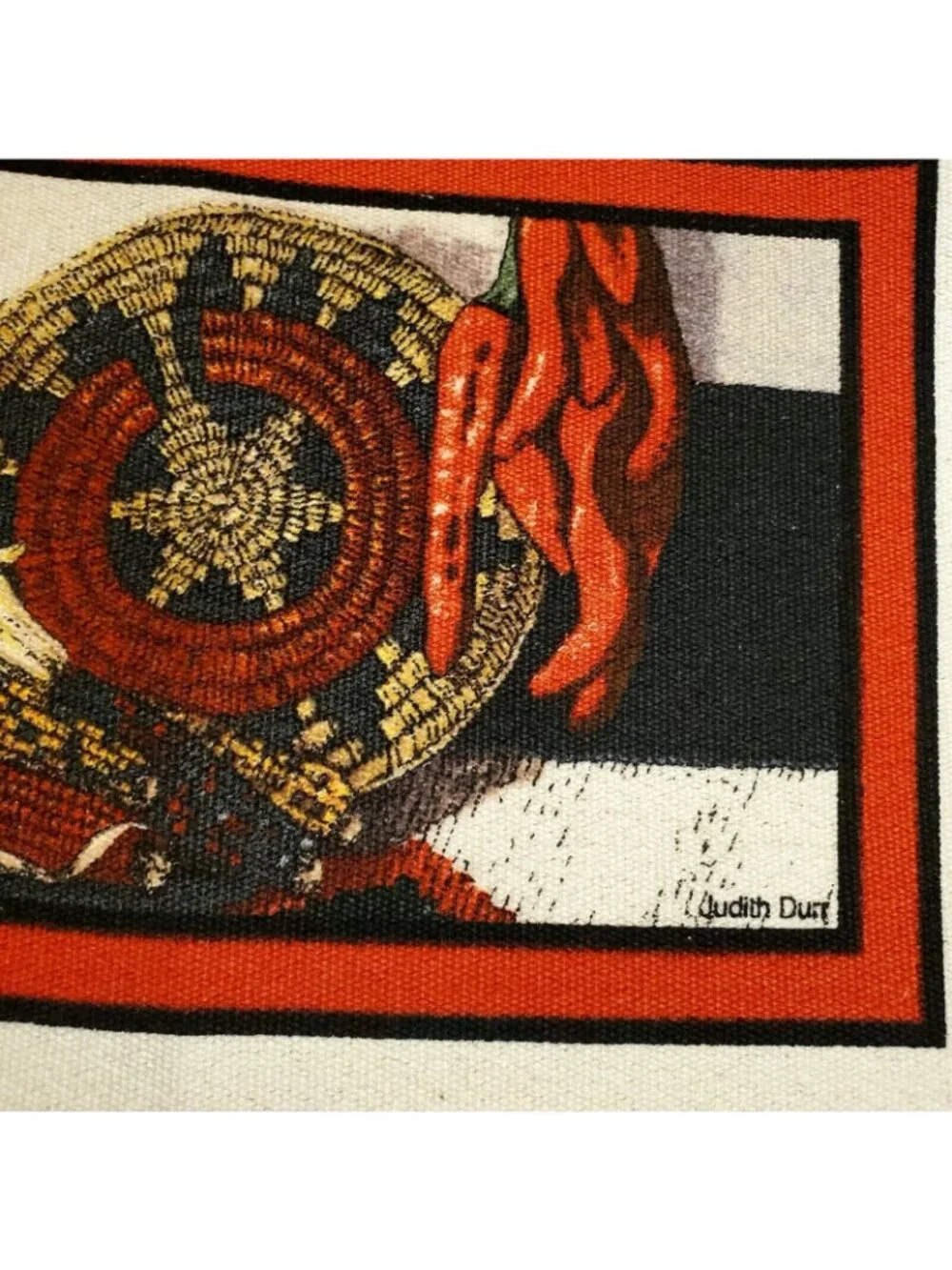 Judith Durr Woven Placemats Set of4 Southwest Art Peppers Corn Basket 18
